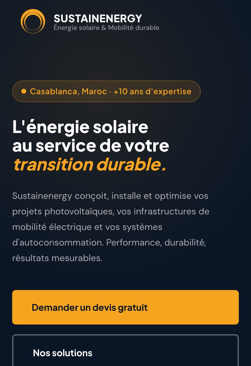 Aperçu du site Sustainenergy réalisé par lmscom