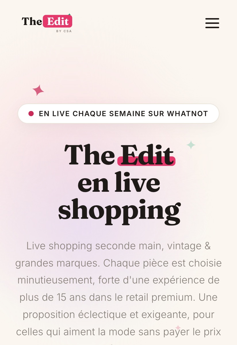 Aperçu du site The Edit by CSA réalisé par lmscom